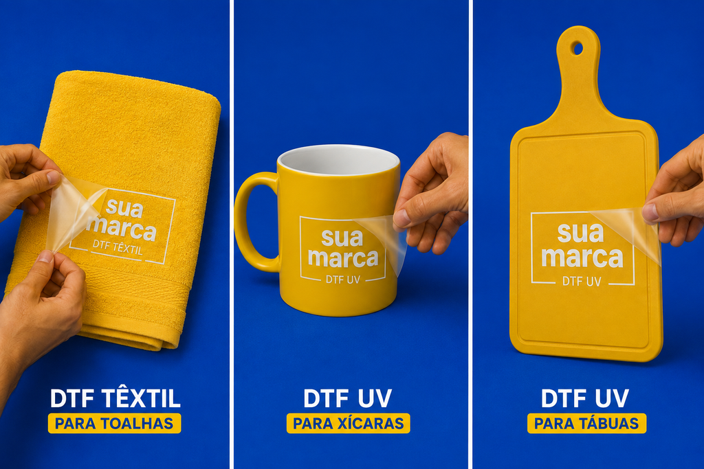 Kit Casa Completa DTF textil e UV: para  8 cadeiras 6 toalhas 8 cooler copos tábua