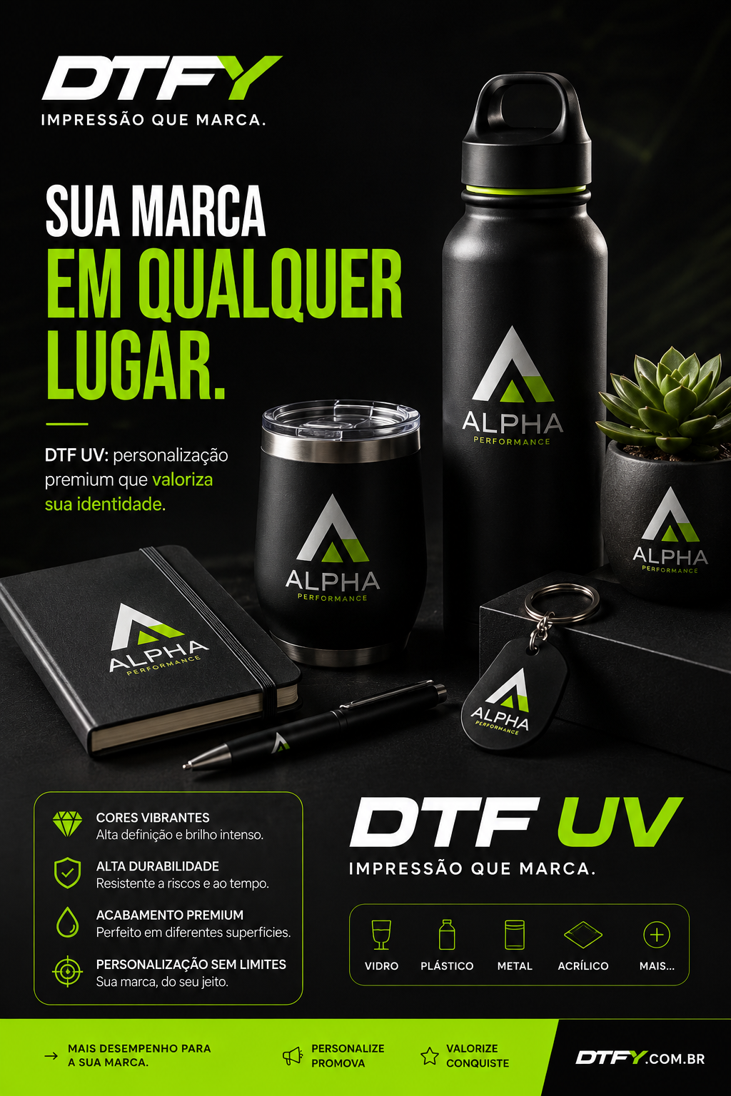 DTF UV pronto para aplicação 30un