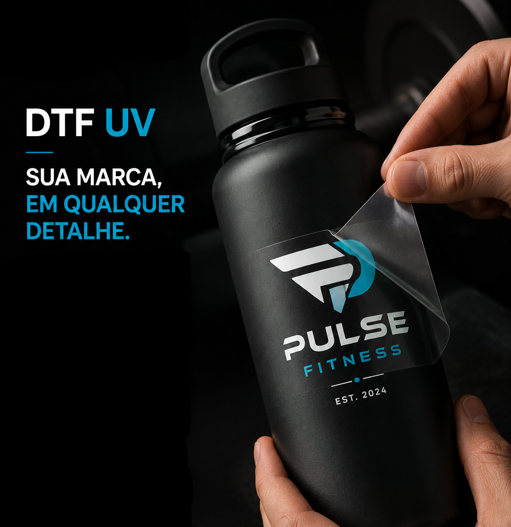 DTF UV pronto para aplicação 12un